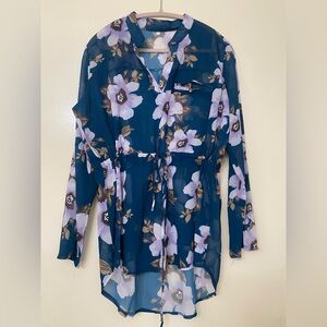Floral Sheer Long Sleeve Blouse